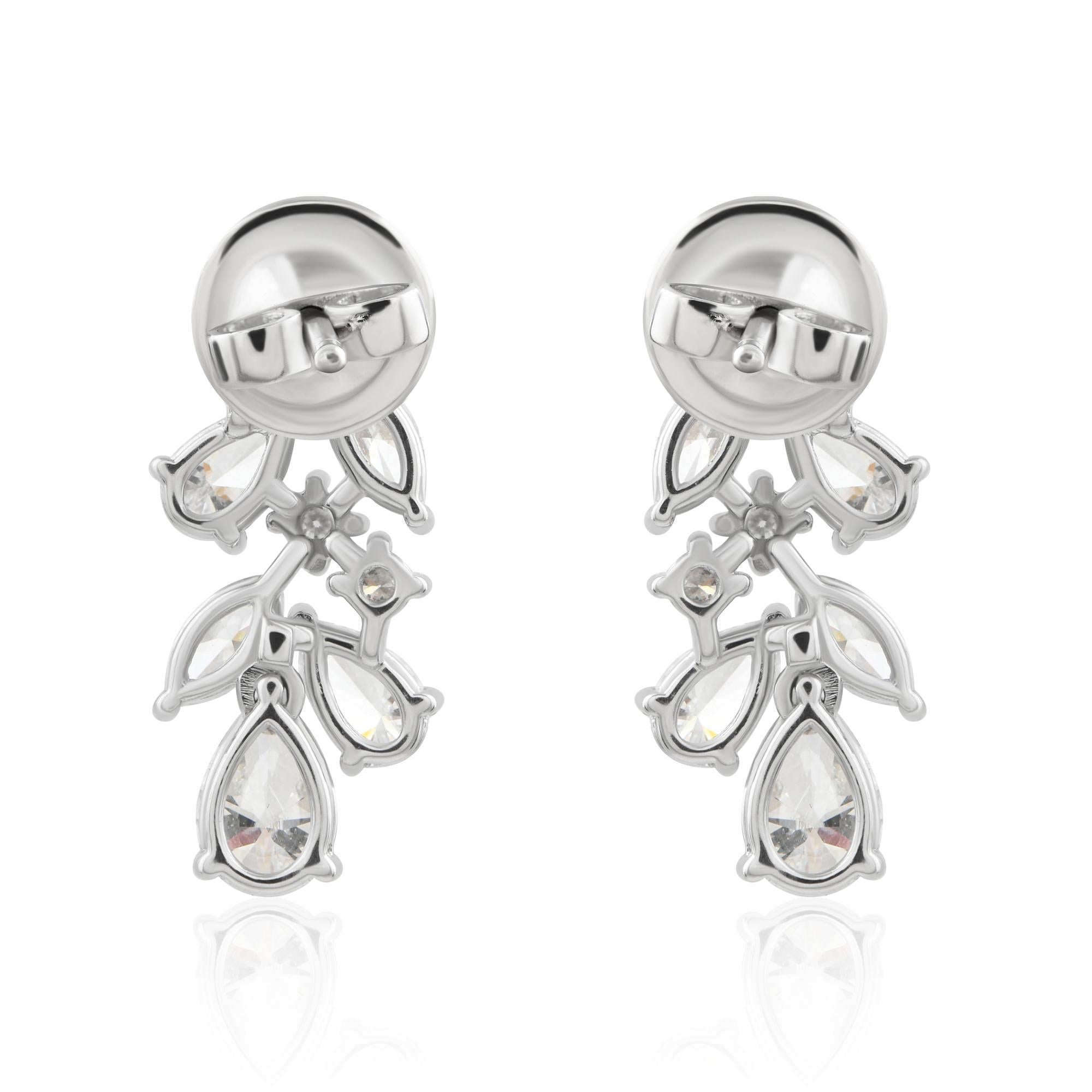 Natürliche 2,01 Karat SI Reinheit HI Farbe Diamant Ohrringe 9 Karat Weißgold (Gemischter Schliff) im Angebot