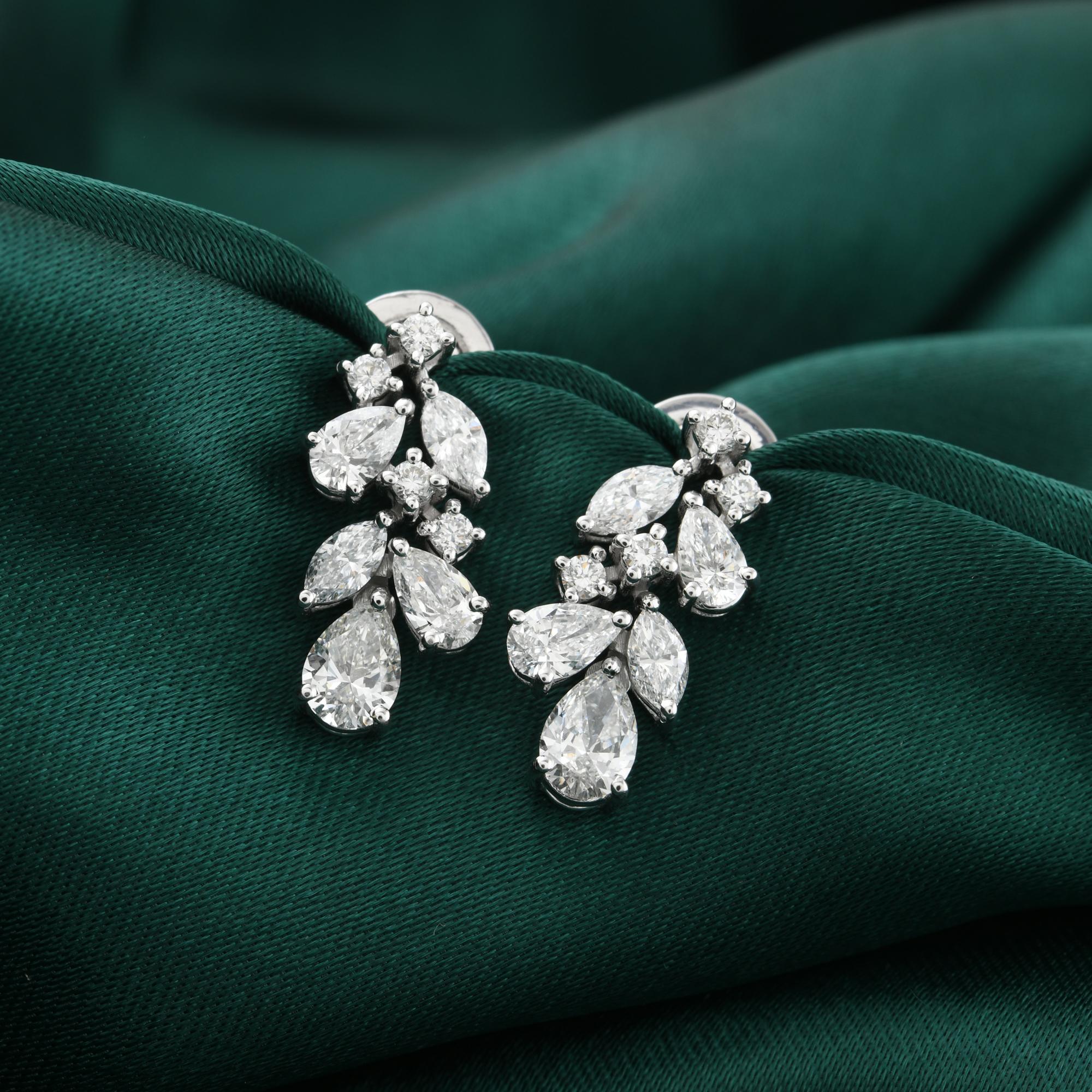 Natürliche 2,01 Karat SI Reinheit HI Farbe Diamant Ohrringe 9 Karat Weißgold im Zustand „Neu“ im Angebot in Diera, Dubai