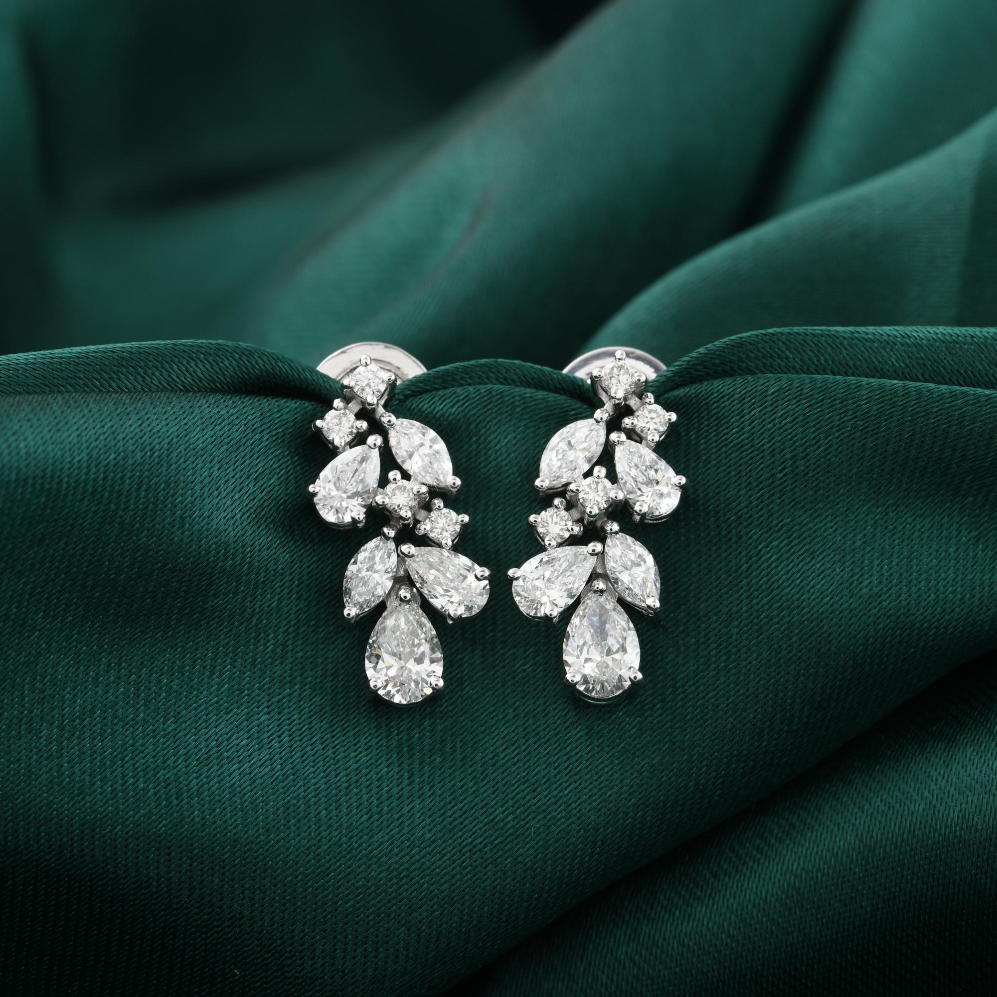 Natürliche 2,01 Karat SI Reinheit HI Farbe Diamant Ohrringe 9 Karat Weißgold Damen im Angebot