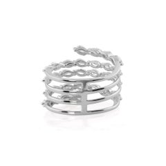 Natural 2.03 Carat Pear Diamond Spiral Ring 14 Karat White Gold Handmade Jewelry
