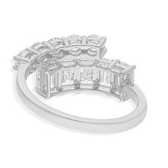 Natural 2.03 Carat SI/H Round Emerald Cut Diamond Wrap Ring 18 Karat White Gold