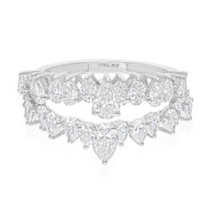 Natürlicher natürlicher 2,04 Karat H/SI Birnendiamantring 14K Weiß Massivgold Feiner Schmuck Geschenk