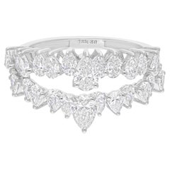 Anillo de diamantes pera natural de 2,04 quilates H/SI de oro blanco macizo de 18 quilates Regalo de joyería fina
