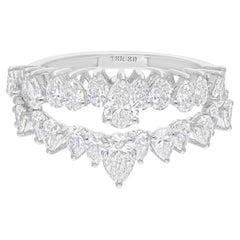 Anillo de diamantes pera natural de 2,04 quilates H/SI de oro blanco macizo de 18 quilates Regalo de joyería fina