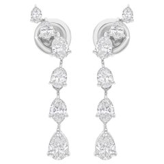 Natural 2.04 Carat SI/H Oval Shape Diamond Earrings 18 Karat White Gold Jewelry