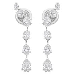 Orecchini di diamanti naturali di forma ovale da 2,04 carati SI/H Gioielli in oro bianco 18 carati