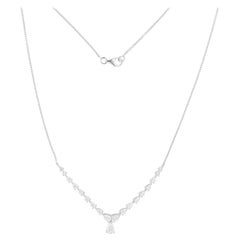 Collar de diamantes naturales en forma de pera de 2,04 quilates SI/H Joyas de oro blanco de 14 quilates