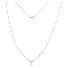 Natural 2.04 Carat SI/H Pear Shape Diamond Necklace 18 Karat White Gold Jewelry
