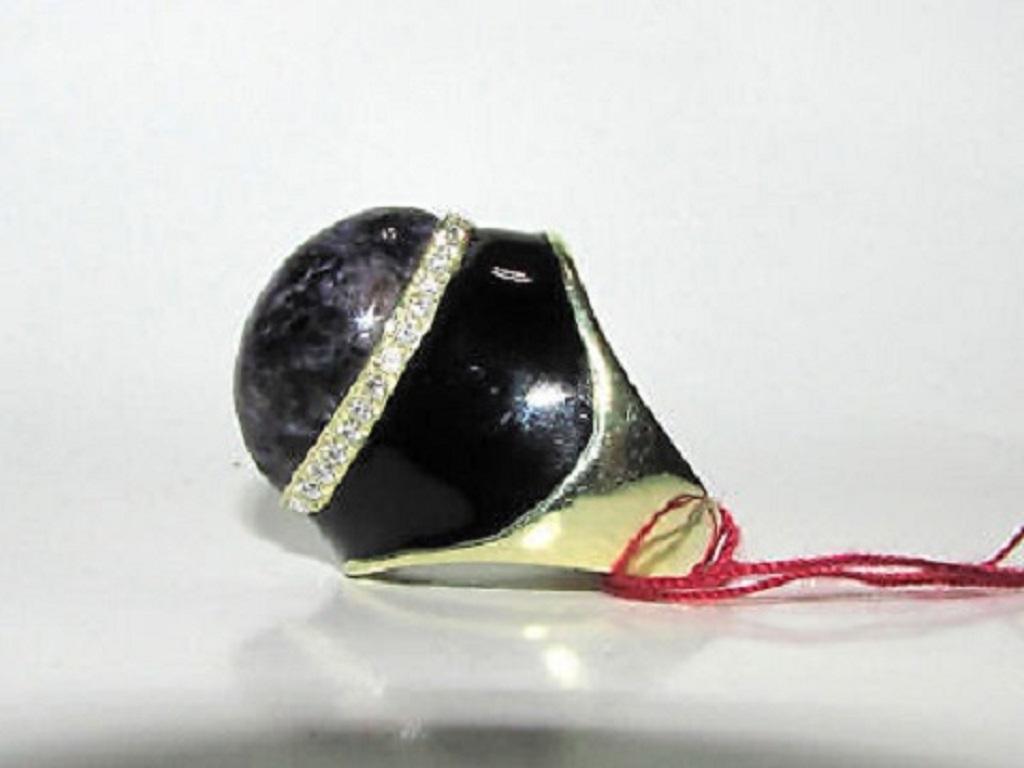 Natural 20.75 Carat Purple Jade Diamond Ring Modern 1