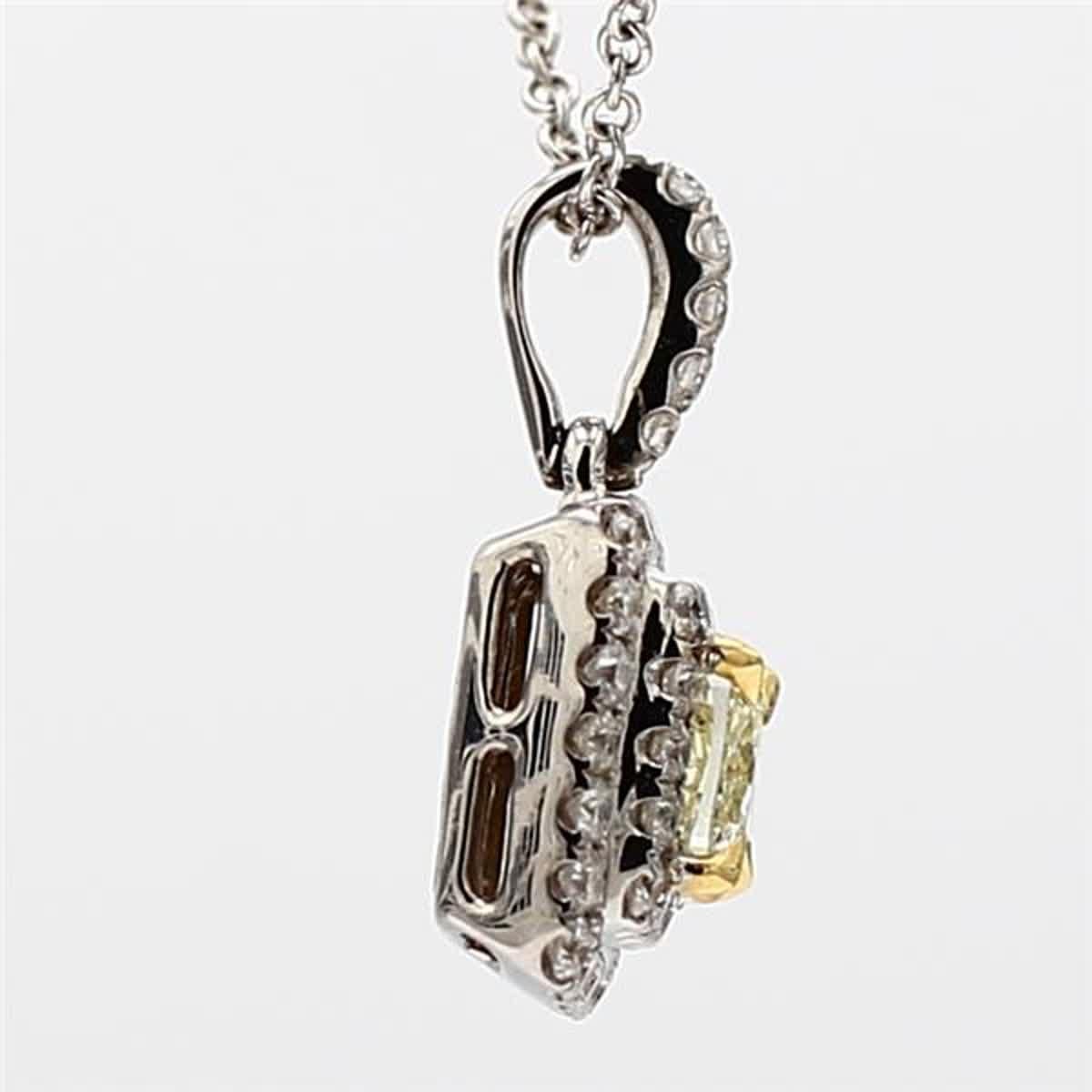 Women's Natural Yellow Radiant and White Diamond .44 Carat TW Gold Drop Pendant For Sale