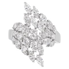 Natural 2.10 Carat SI Clarity HI Color Diamond Ring 18 Karat White Gold Jewelry