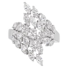 Natürlicher natürlicher 2,10 Karat SI Reinheit HI Farbe Diamantring 18 Karat Weißgold Schmuck
