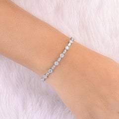 Natural 2.10 Carat SI/H Baguette Diamond Bracelet 14 Karat White Gold Jewelry
