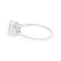 Natural 2.11 Carat SI/H Emerald Cut Diamond Ring 14 Karat White Gold Jewelry