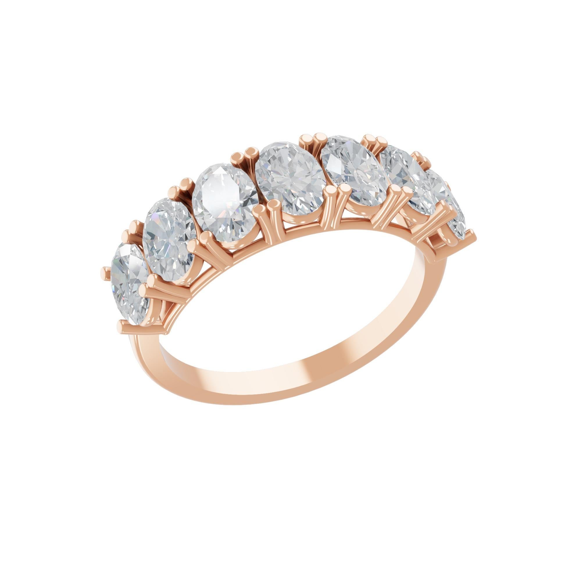 Natürlicher 2,13 Karat SI/H Oval Form Diamant Ring 18 Karat Rose Gold Schmuck (Moderne) im Angebot