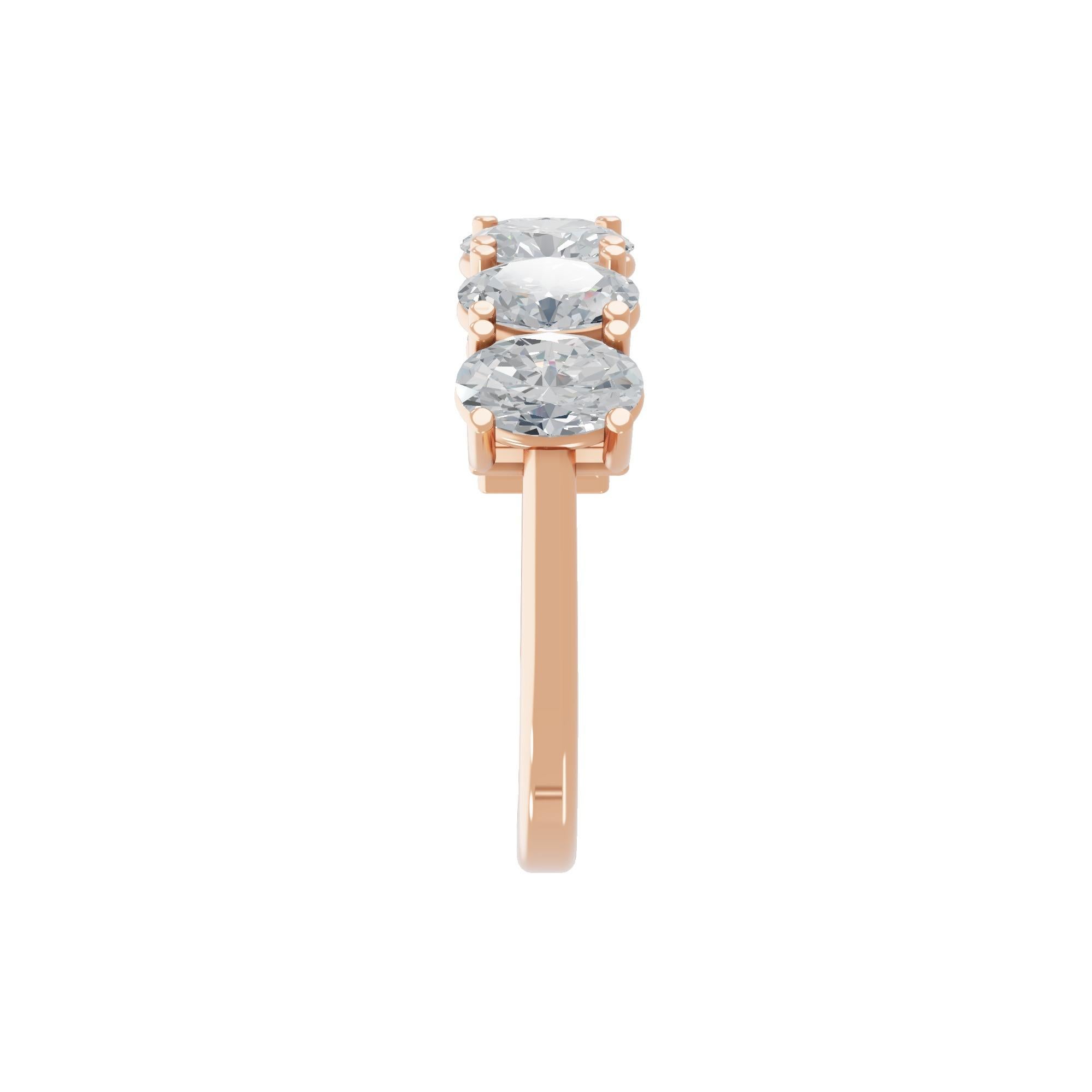 Natürlicher 2,13 Karat SI/H Oval Form Diamant Ring 18 Karat Rose Gold Schmuck (Ovalschliff) im Angebot