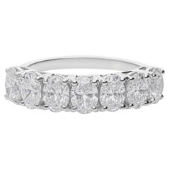 Anillo de diamantes naturales de forma ovalada SI/H de 2,13 quilates Oro blanco de 18 quilates Joyería fina