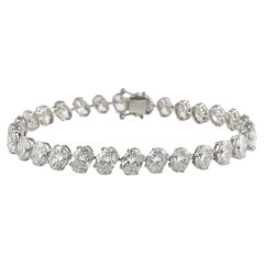 HRD Certified Natural 21.42 Carat SI/H Oval Diamond Bracelet 18 Karat White Gold