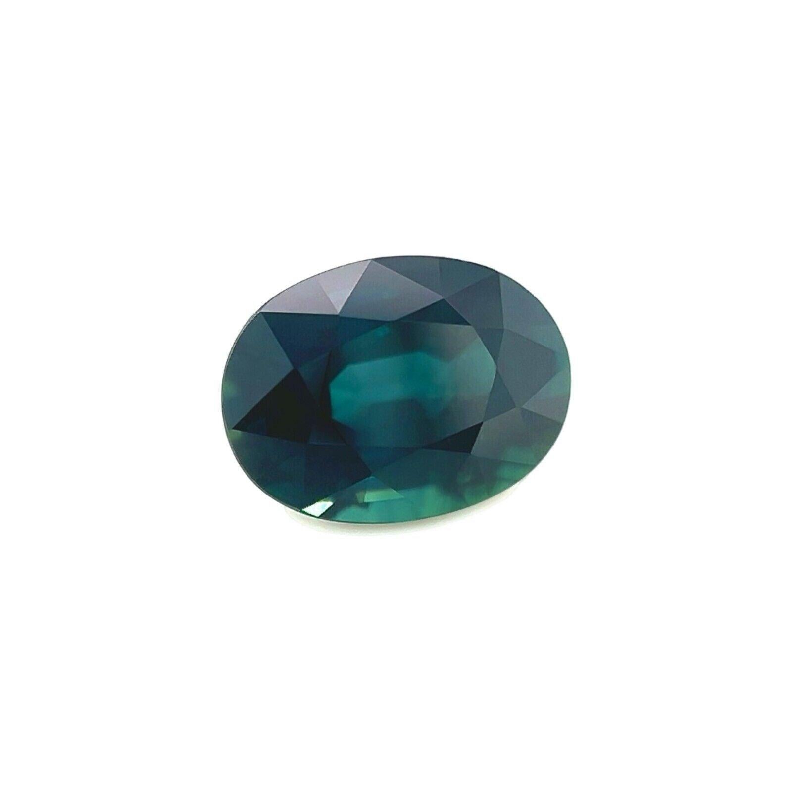 Natural 2.14Ct Deep Green Blue Sapphire  Oval Cut Loose Gemstone 8.5X6.2Mm

Natural Deep Green Blue Oval Cut Sapphire Gemstone.
2.14 Carat with a beautiful deep green blue colour and excellent clarity, a very clean stone. VS.
Also has an excellent