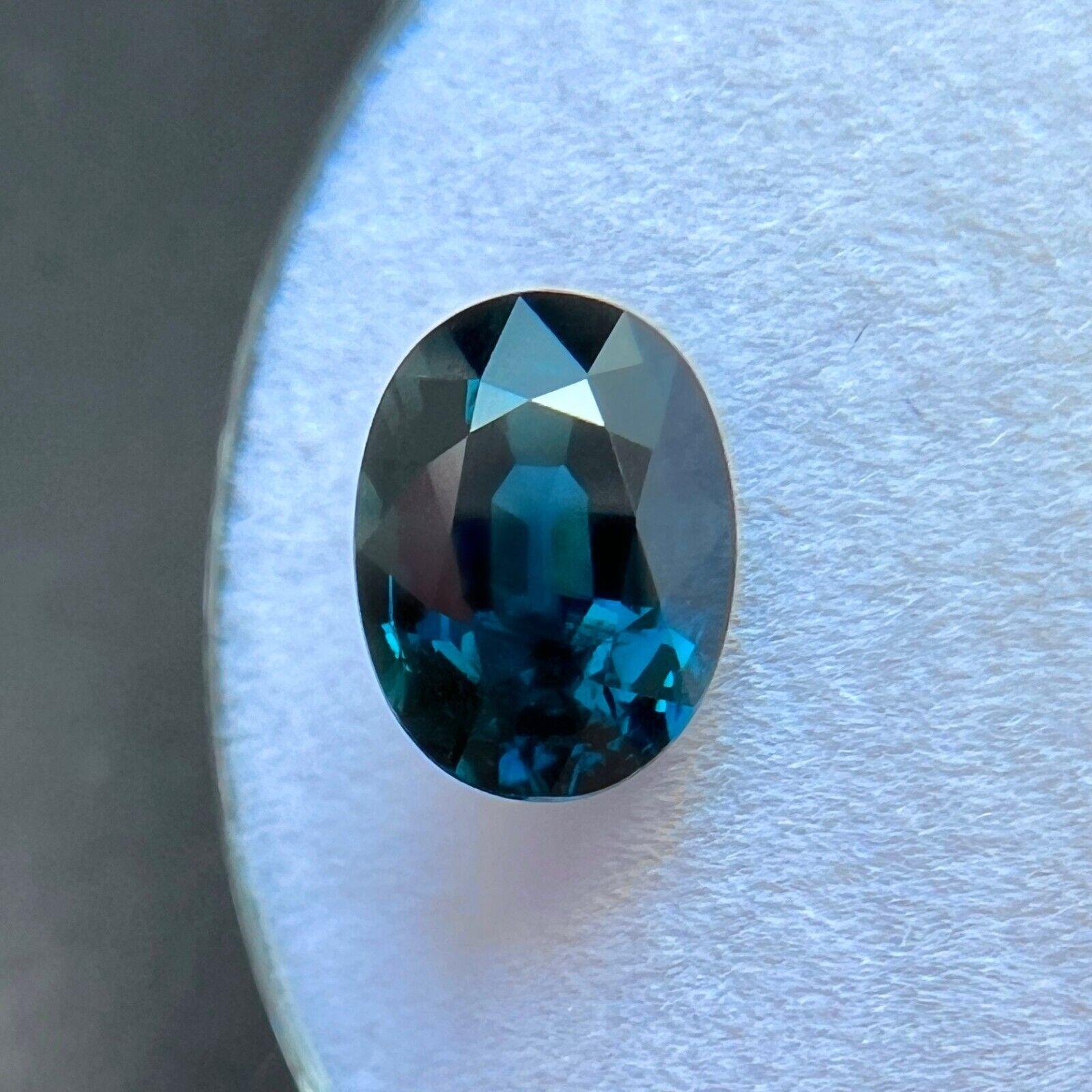 Natural 2.14Ct Deep Green Blue Sapphire  Oval Cut Loose Gemstone 8.5X6.2Mm In New Condition For Sale In Birmingham, GB