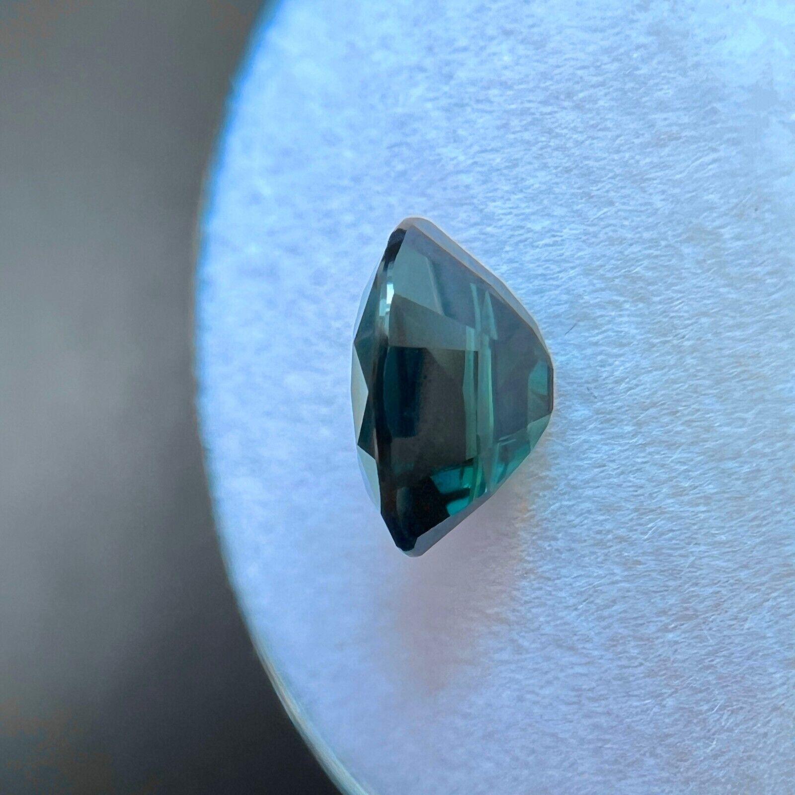 Natural 2.14Ct Deep Green Blue Sapphire  Oval Cut Loose Gemstone 8.5X6.2Mm For Sale 3