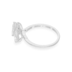 Natural 2.17 Carat SI/H Three Pear Brilliant Cut Diamond Ring 18k White Gold