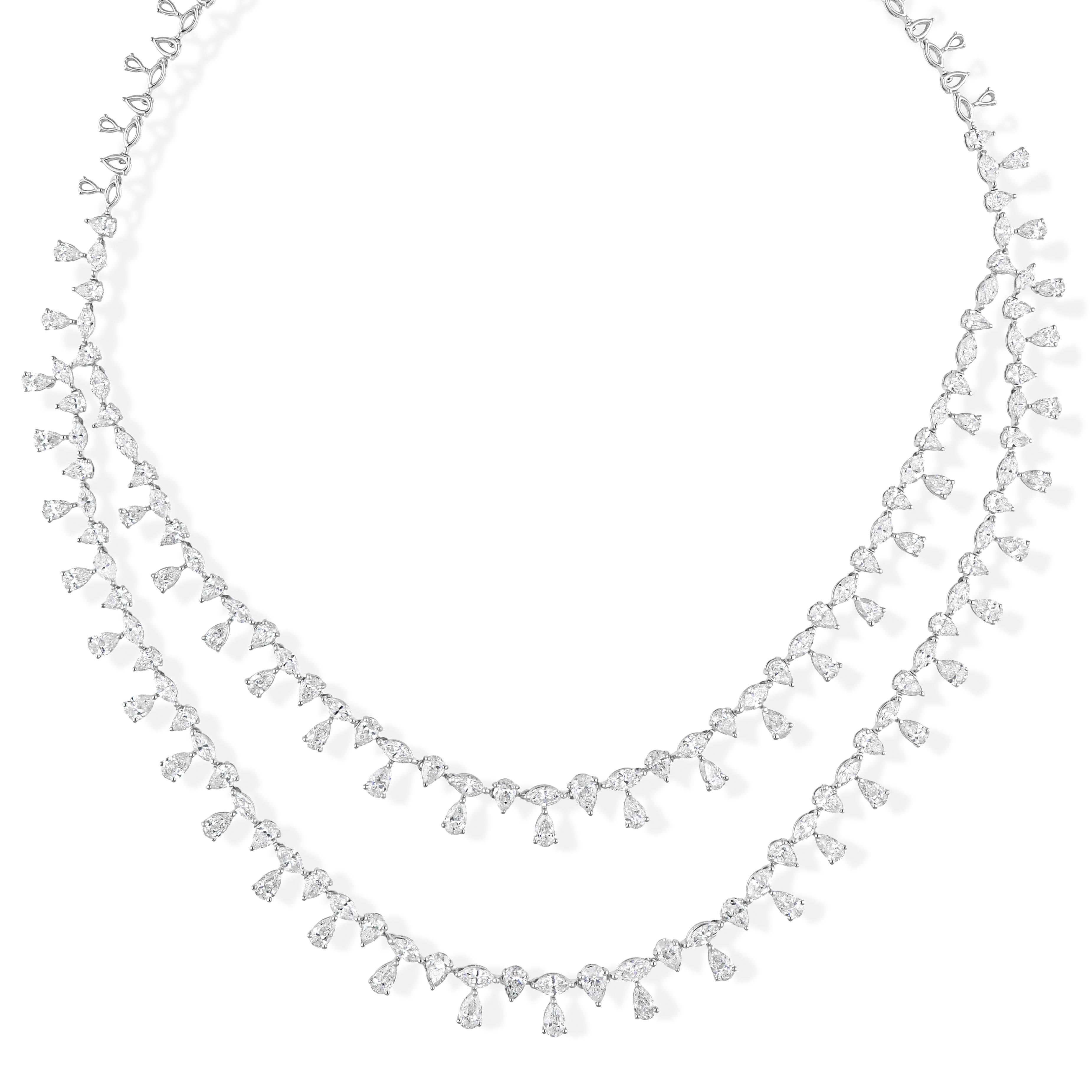 Cast from 18-karat gold, these exquisite necklace is handset with 21.85 carats of sparkling diamonds.

FOLLOW SPECTRUM JEWELS storefront to view the latest collection & exclusive pieces. Spectrum Jewels is proudly rated as a Top Seller on 1stdibs