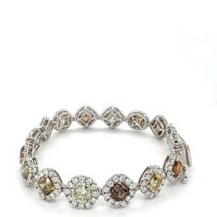 Natural 21.98 Carat Multi Color Diamond Bracelet