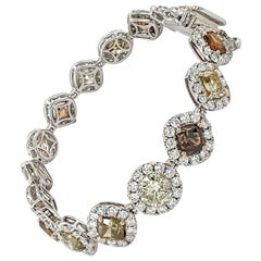 Natural 21.98 Carat Multi Color Diamond Bracelet