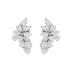 Natural 2.2 Carat SI/H Marquise
Pear Diamond Stud Earrings 10 Karat White Gold
