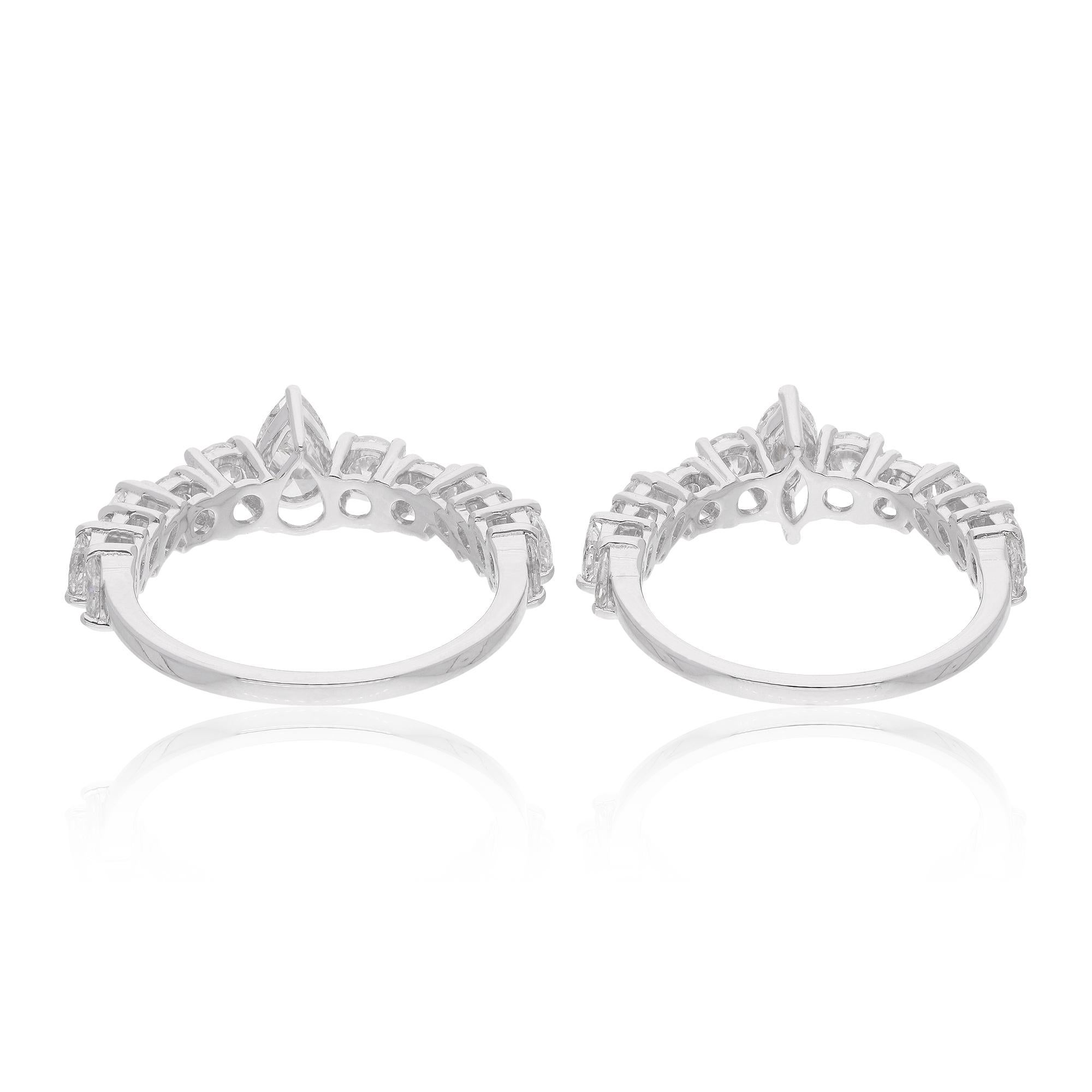 Natürlicher natürlicher 2,20 Karat SI/H Diamant Stapelbarer Ring 18 Karat Weißgold feiner Schmuck (Moderne) im Angebot