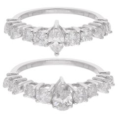 Anello impilabile con diamante naturale da 2,20 carati SI/H Oro bianco 18 carati Gioielli di pregio