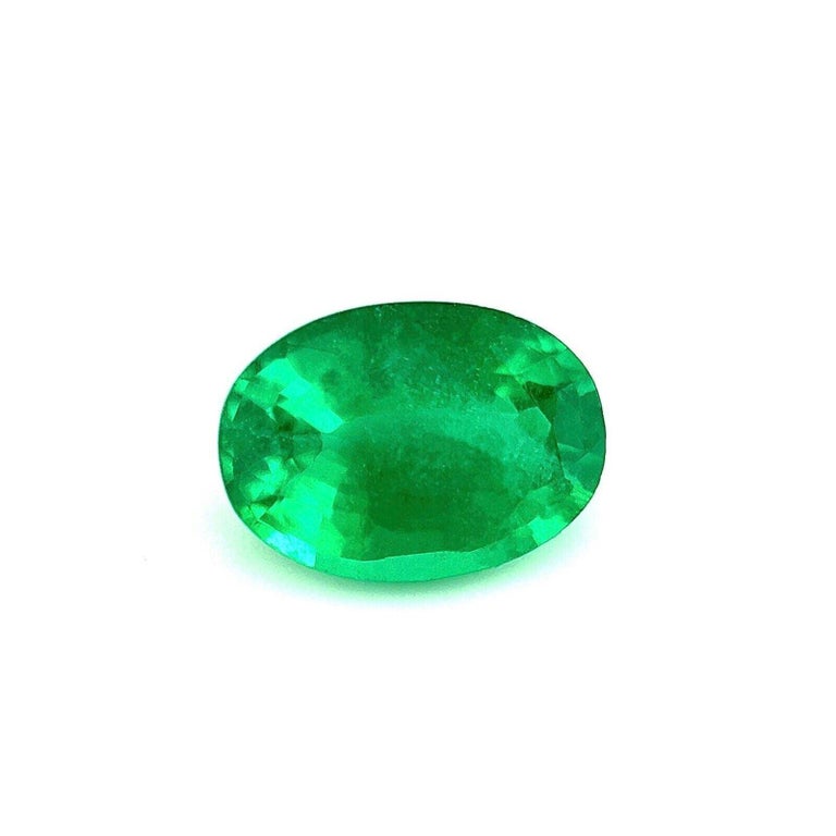 Natural 2.20ct Rare Vivid Green Oval Cut Fine Emerald Loose Gemstone