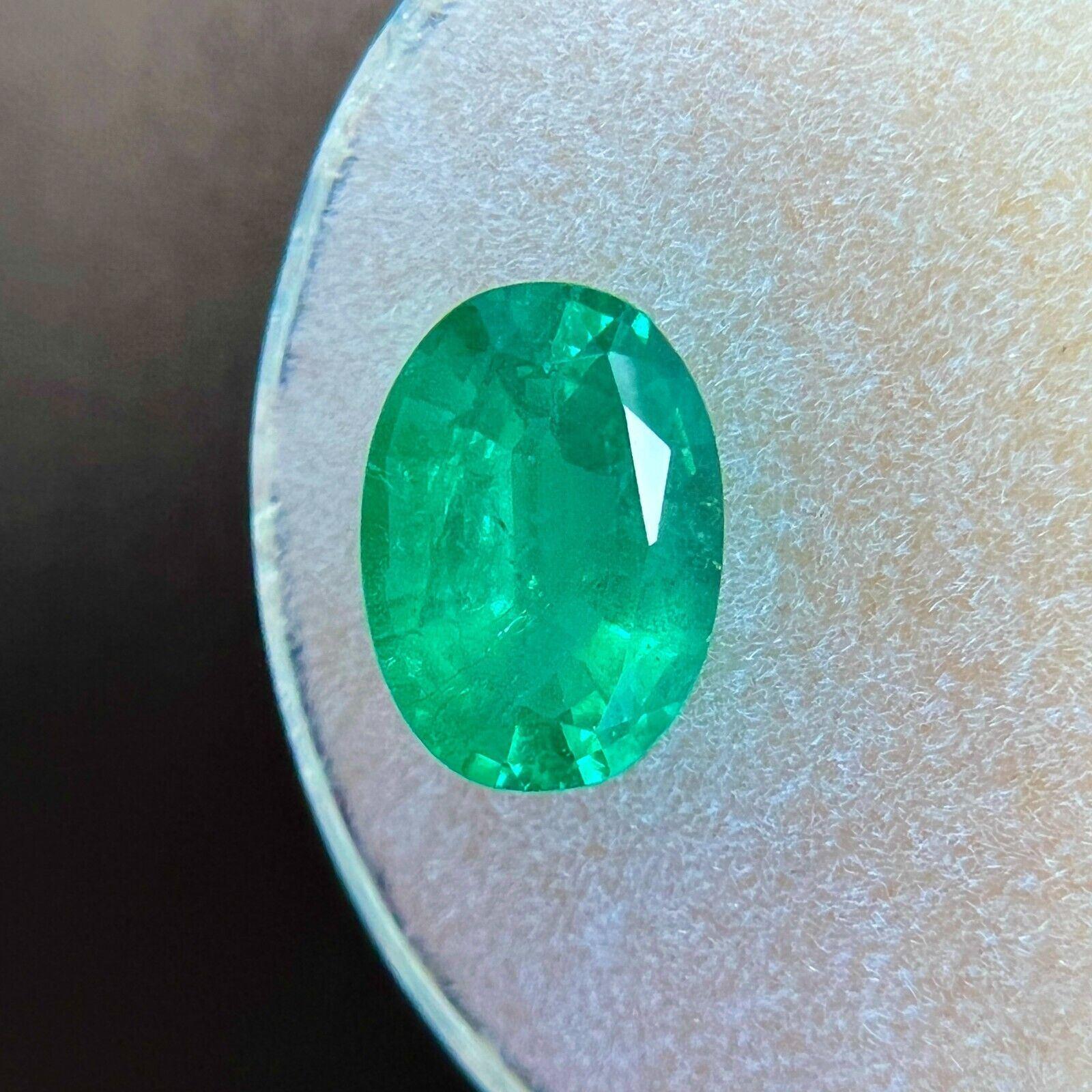 Seltener, leuchter, grüner, ovaler Smaragd im Ovalschliff, 2,20 Karat 1