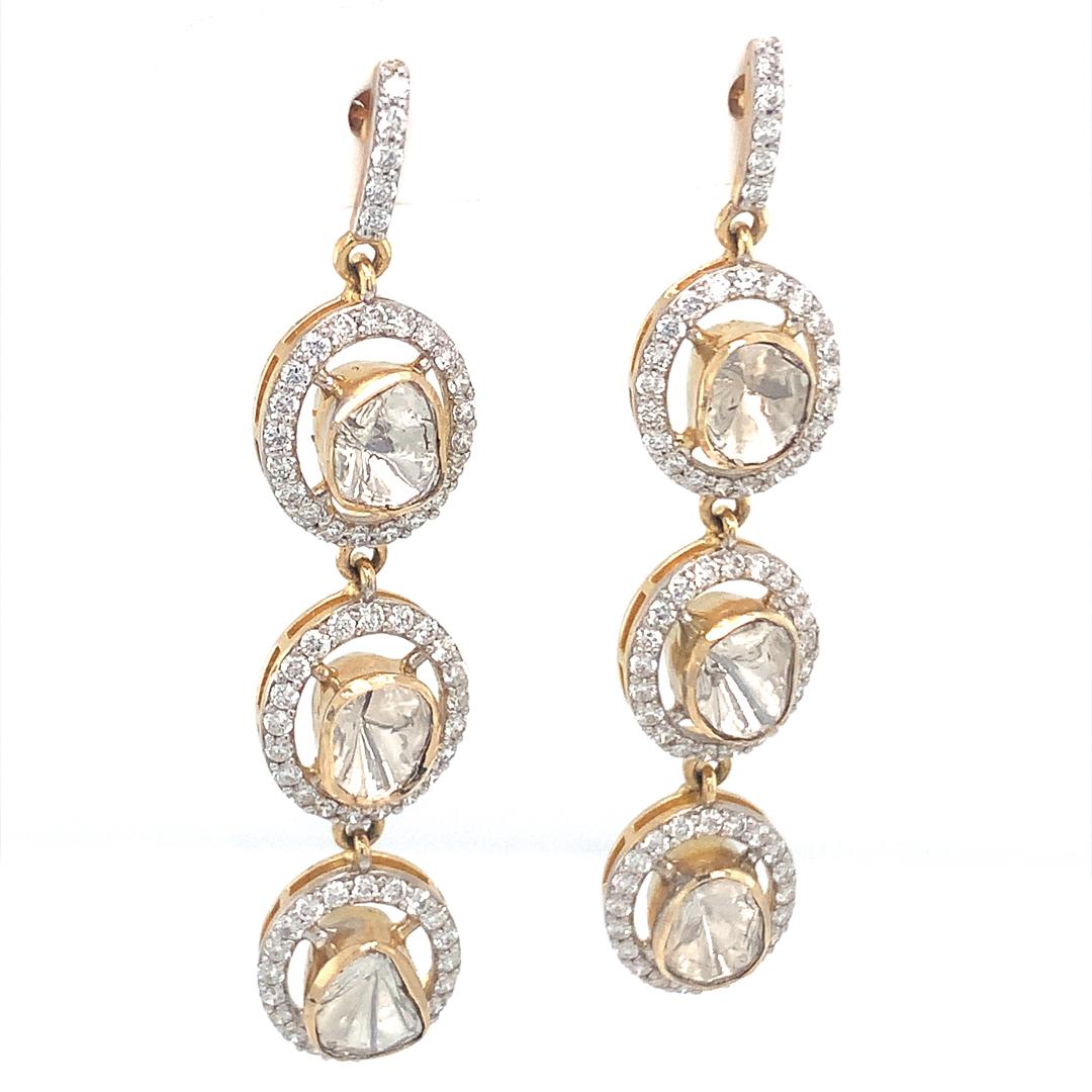 Women's Natural 2.21 Carat diamond drop earring For Sale