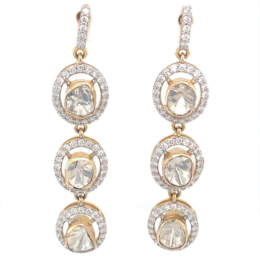 Natural 2.21 Carat diamond drop earring For Sale 1