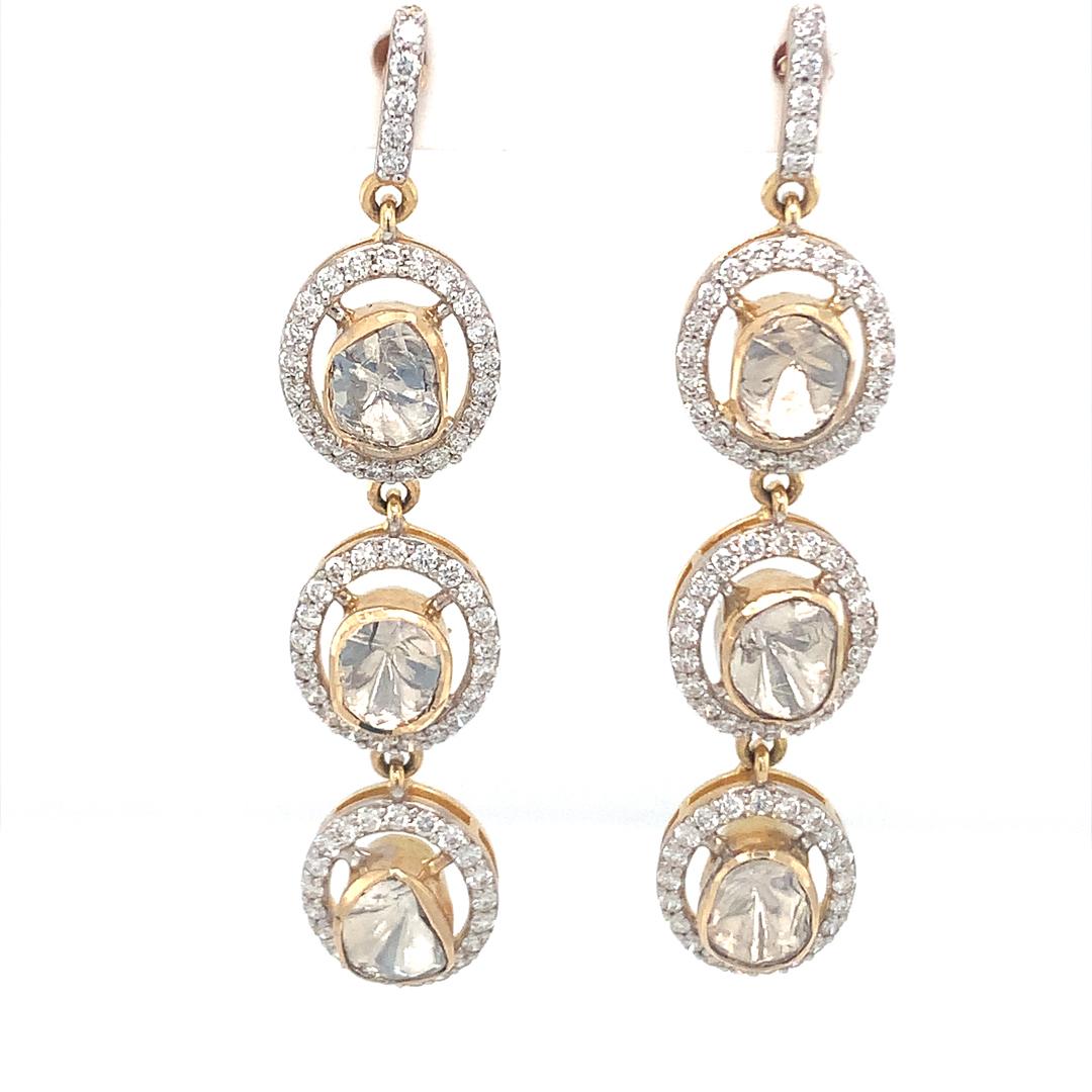 Natural 2.21 Carat diamond drop earring For Sale 2
