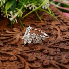 Natural 2.21 Carat SI Clarity HI Color Diamond Ring 18 Karat White Gold Jewelry