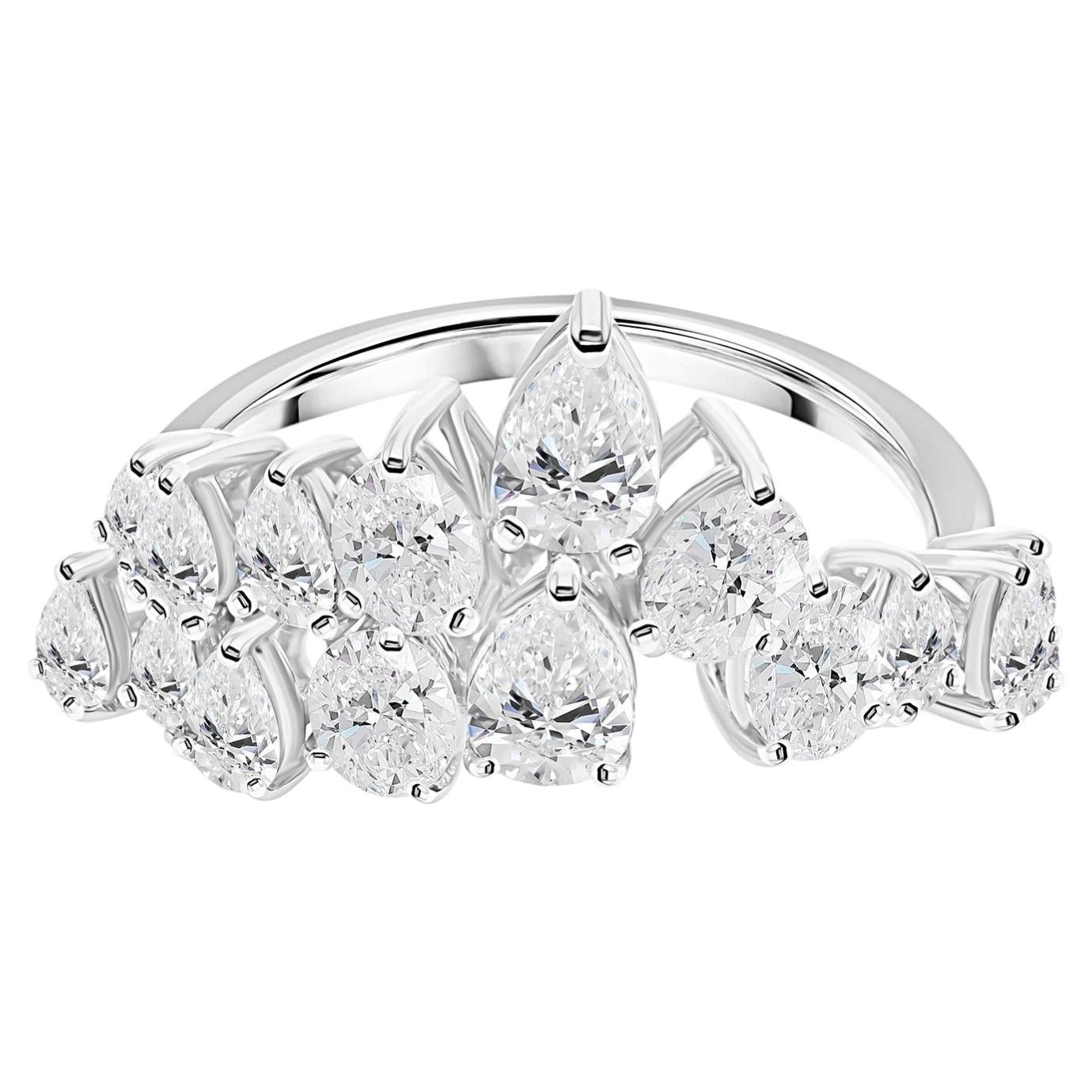 Natural 2.21 Carat SI Clarity HI Color Diamond Ring 18 Karat White Gold Jewelry