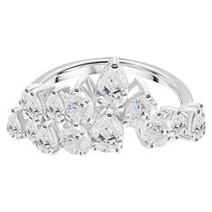 Natural 2.21 Carat SI Clarity HI Color Diamond Ring 18 Karat White Gold Jewelry