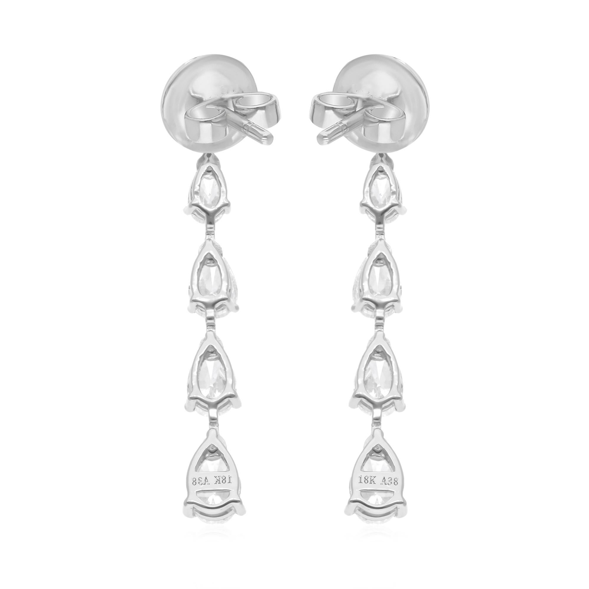Donna Orecchini pendenti con diamante naturale a pera da 2,23 carati in oro bianco 14 carati Gioielli di pregio in vendita