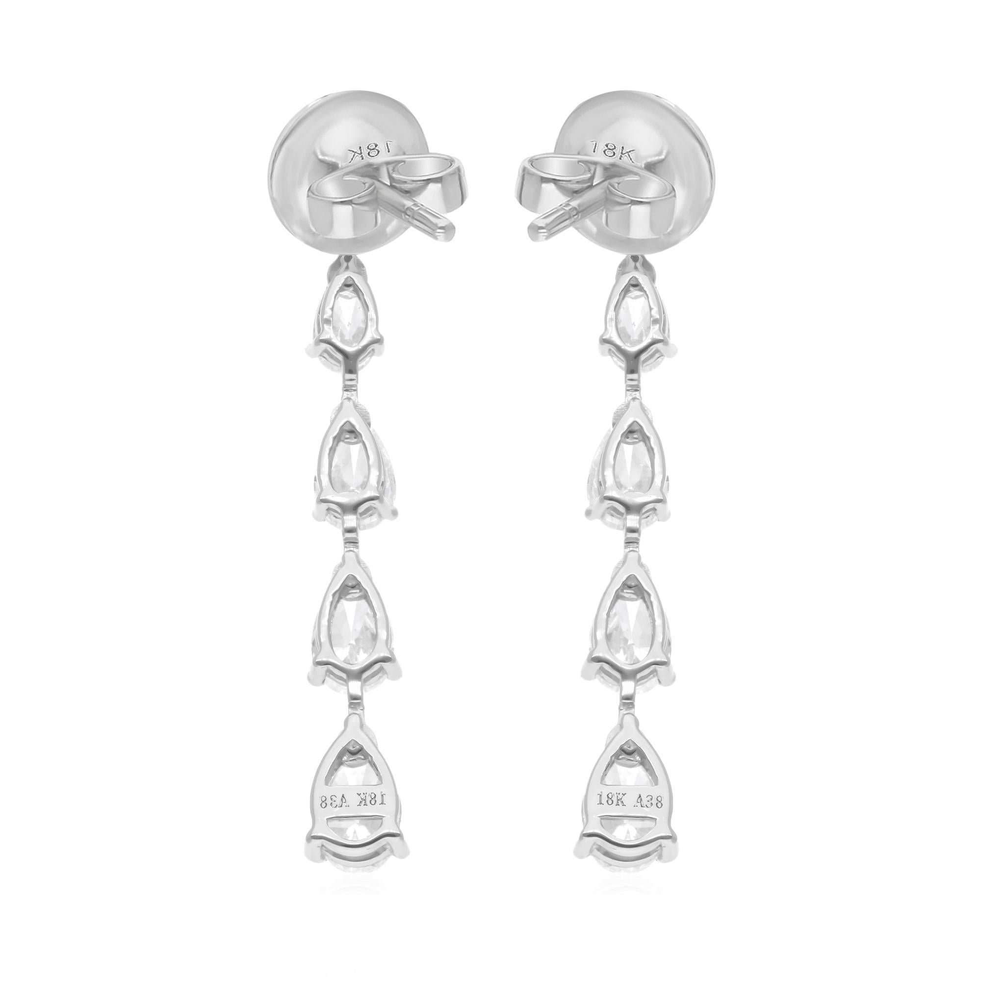 Donna Orecchini pendenti con diamante naturale a pera da 2,23 carati in oro bianco 18 carati Gioielli di pregio in vendita