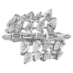 Natural 2.23 Carat SI/H Multi Shape Diamond Ring 14 Karat White Gold Jewelry