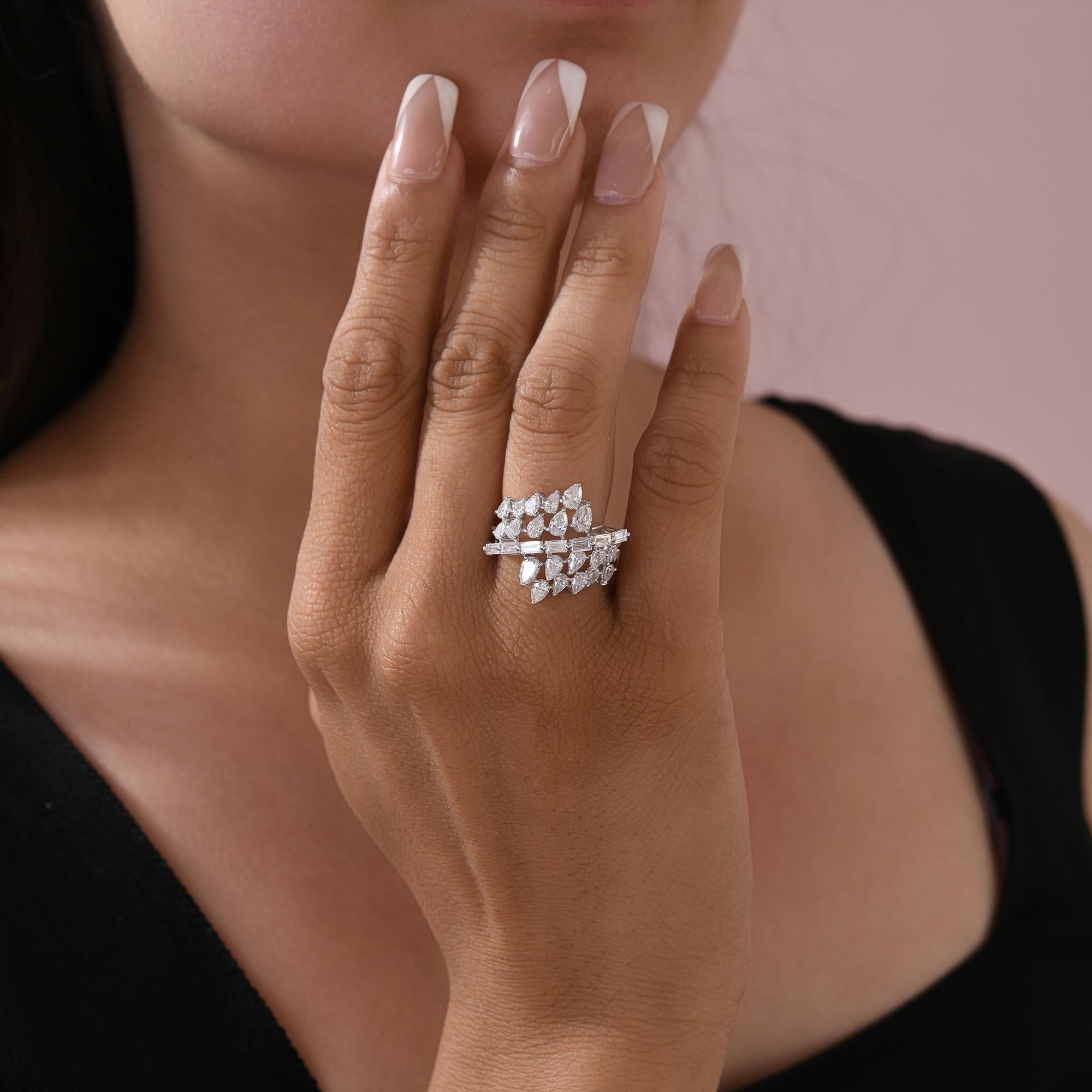 Im Angebot: Natürlicher 2,23 Karat SI/H Multi Shape Diamantring 18 Karat Weißgold Schmuck () 2