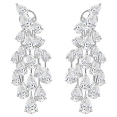 Orecchini di diamanti naturali da 22,44 carati SI Clarity HI Color Oro bianco 18 carati