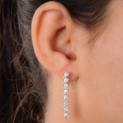 Natural 2.25 Carat Pear Diamond Pear Cut Drop Earrings 18 Karat White Gold