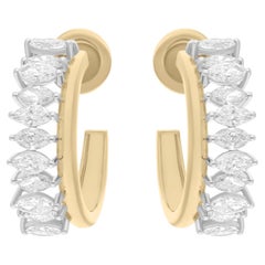 Natürliche 2,25 Karat SI/H Marquise-Diamant-Ohrringe 18 Karat Weiß-Gelbgold
