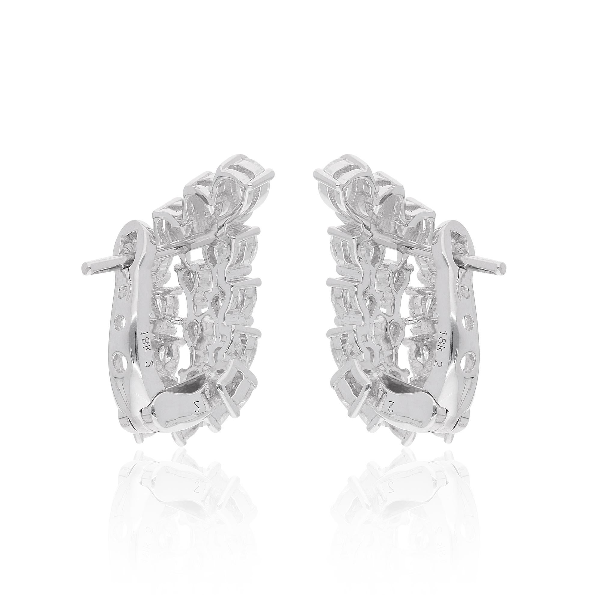Boucles d'oreilles à levier en or blanc 14 carats avec diamants naturels en forme de poire de 2,26 carats Pour femmes en vente
