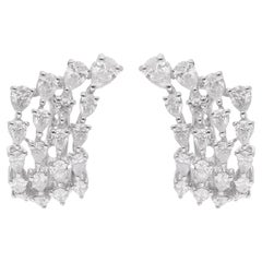 Natural 2.26 Carat Pear Shape Diamond Lever Back Earrings 18 Karat White Gold