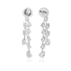 Natural 2.27 Carat SI/H Pear Shape Diamond Earrings 18 Karat White Gold Jewelry